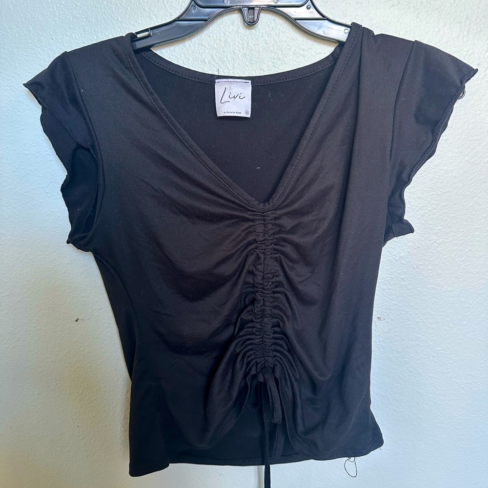 Livi Black Cinch Top